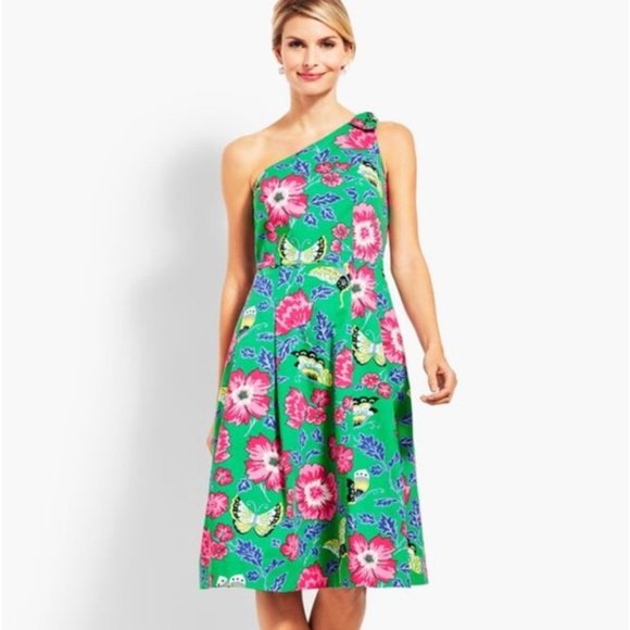 NWT RSVP by Talbots Women's One Shoulder Fit and Flare Dress Wedding Guest - Picture 3 of 7